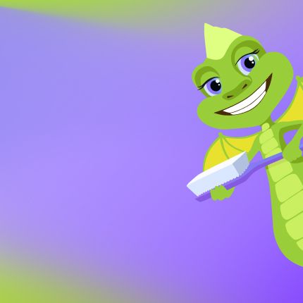 Фон карточки преимущества с драконом Стоматоша